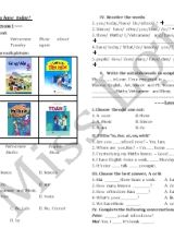 Bài tập ôn tập Tiếng anh lớp 5 - Unit 6 How many lessons do you have today - Năm học 2016-2017